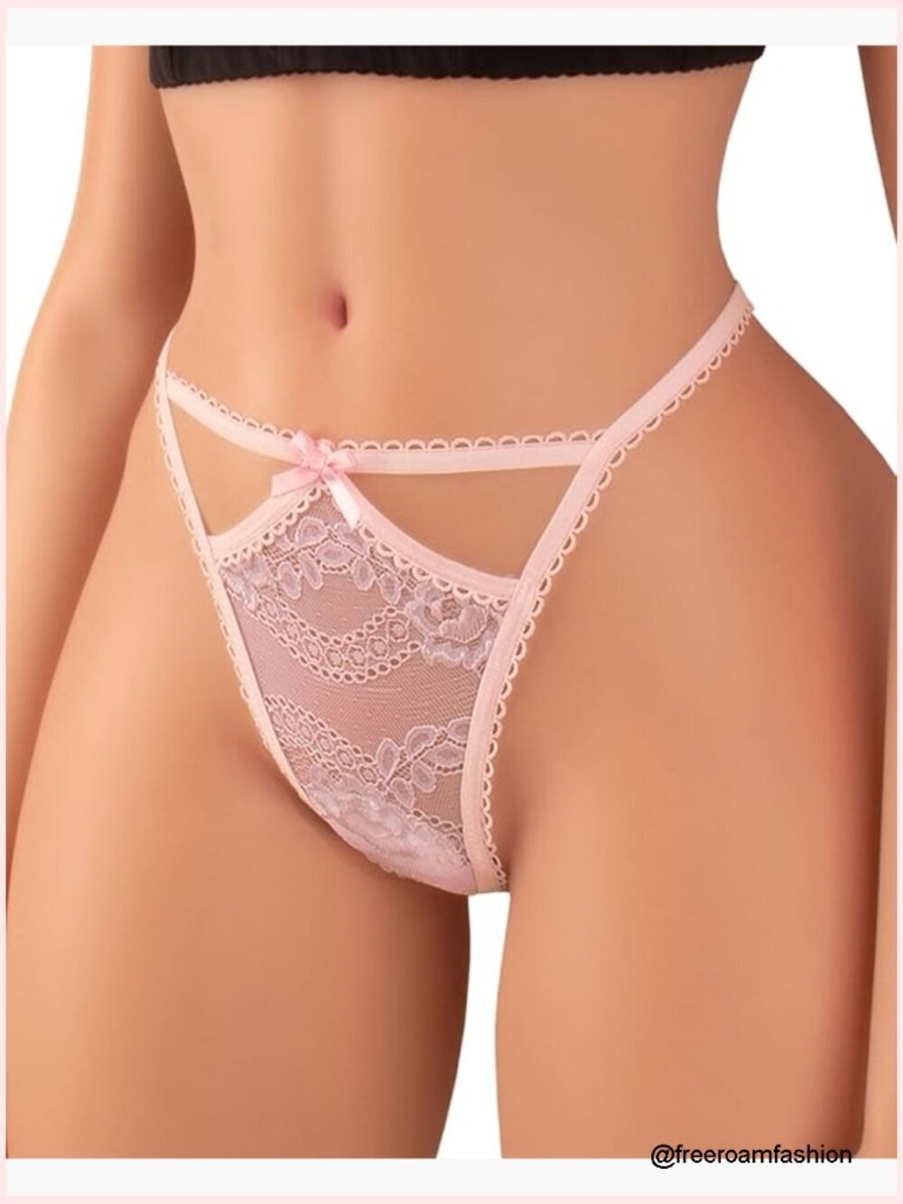 T-Back Low Waist Thong G-String Underwear Lace Hollow Out Design